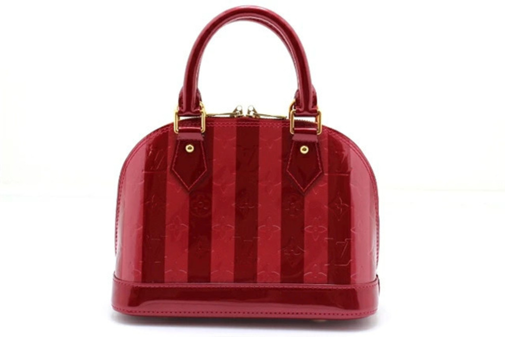 LOUIS VUITTON Alma Shoulder Bag Vernis Rayures Pomme d Amour